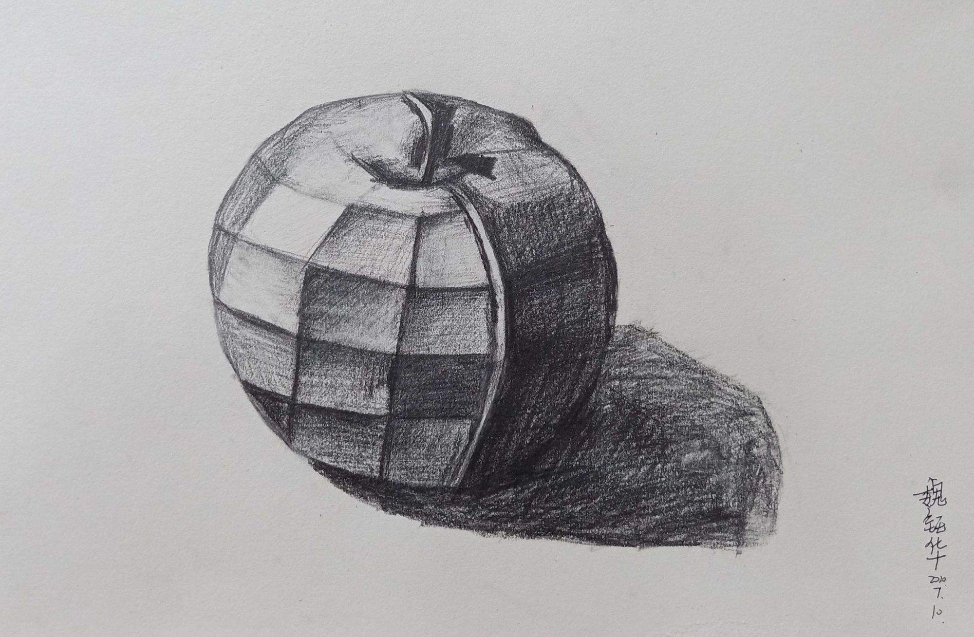 苹果素描高阶版苹果素描临摹图片
